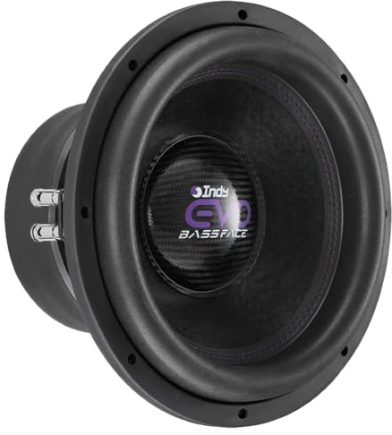 KIT SET FÖR BASS FACE INDYEVO12/2 1 subwoofer 30 cm 300 mm 12 diameter, dubbel 2+2 ohm dvc talspole, 1500 watt RMS, max 3000 watt, bil, 1 styck