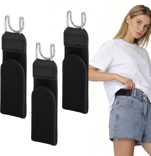 JYYWTSI Lot de 3 cinturones sin hebilla - Elástico invisible - Con gancho de metal - Para hombre y mujer - Cinturón ajustable sin hebilla - Para jeans, hombres y mujeres - Profesional, ocio