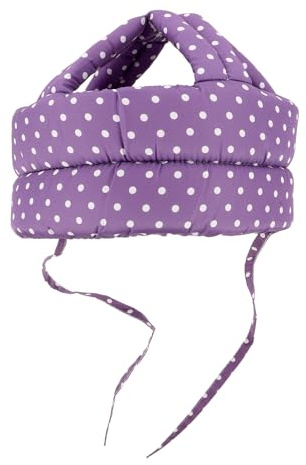 JEWEDECO Protector Anticaídas con Diseño de Lunares Morados de Natural Gorro Transpirable de Seguridad Ajustable Protección Avanzada para Mayores para Adultos