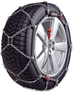 BB-EP KÖNIG Schneeketten - DIE FEINGLIEDRIGE 12mm Schneekette - Freigegeben für Volkswagen T5 Transporter mit der Reifengröße 235/55 R17 im Set mit hochwertigen Handschuhen