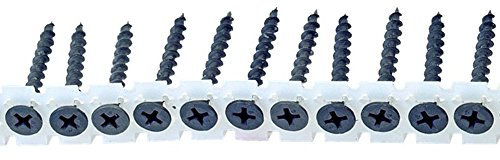 1000 unidades. QZ - Tornillos de montaje rápido en cinta rosca gruesa tipo C 3,9 x 35 para perfiles de madera PH-2 acero endurecido fosfatado gris