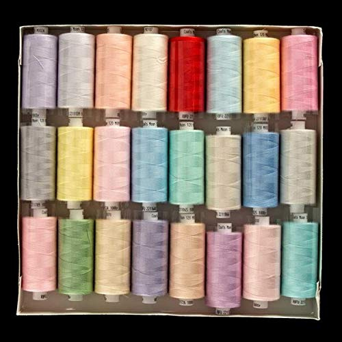 Coats Moon Assorted 120s Sewing Machine Polyester Thread Cotton 1000 Yards (Light Moon Set)