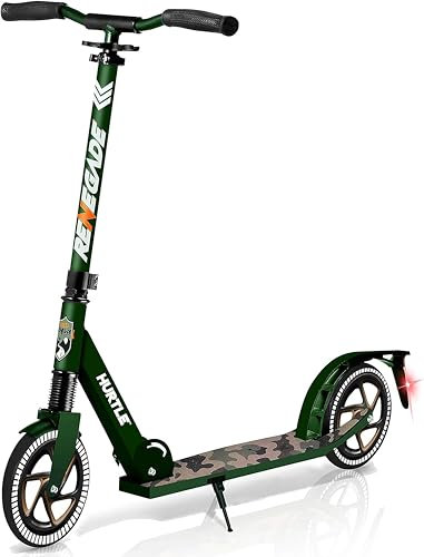 Hurtle Roller, Cityroller- Klappbar & Höhenverstellbar 84-98cm, Roller Kinder 10 Jahre, Big Wheel Roller- mit Ständer, Alu Scooter-Sportliche Kinder & Erwachsene, Tretroller-Inkl. Tragegurt, bis 100Kg