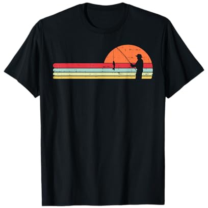 Papa Père Pêche Soleil Retro Fishing Pêcheur Homme Cadeau T-Shirt