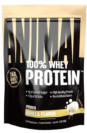 Animal 100% Whey Protein Powder – Whey Blend for Pre- or Post-Workout, Recovery or an Anytime Protein Boost– Low Sugar – Vanilla, 1 kg
