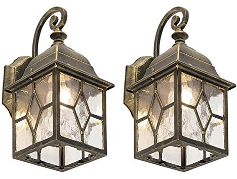 Qazqa london - Lanterne murale - 2 pièces - L 15 cm - Bronze - Rustique, Classique/Antique - éclairage extérieur