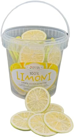 LIMONI FRESCHI LIOFILIZZATI 100% ITALIANI-LIMONI PER COCKTAIL PROFESSIONALI-FRUTTA SECCA DI ALTA QUALITA' -PASTICCERIA GELATERIA-SENZA AGGIUNTA DI ZUCCHERI-CONFEZIONE DA 1 LITRO