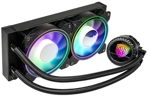Kolink Umbra Void Performance ARGB All In One CPU Water Cooler with Aluminium Radiator, Braided Sleeved Tubing, High Speed Pump, Pre-Installed PWM Fans, Intel & AMD Compatible, 240mm