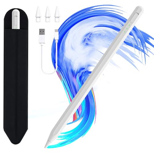 Lápiz Capacitivo para iPad de 11 y 10ª generación, Carga más rápida de 14 Minutos, con Soporte para lápices, rechazo de Palma (Blanco)
