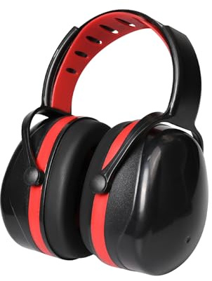 Pumwoy Protector Auditivo Reducción de Ruido 30 DB, Orejeras de Seguridad Protección Auditiva, Orejeras de Pprotección Orejeras Antiruido para Adultos y Niños Mayores de Siete Años (Rojo)