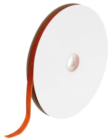 QUARKZMAN 1cm x 22m Cinta de Terciopelo, Naranja Oscuro Cinta de Regalo Cuerda Decorativa Vintage de 25 Yarda Velvet Ribbon para Ramos Lazos Manualidades Bricolaje DIY Fiestas, Blanco