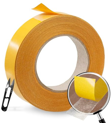 Extra stark dubbelhäftande tejp | 15 mm x 20 m tunn dubbelhäftande tejp | dubbelhäftande tejp för limning | transparent dubbelhäftande tejp | inga fler naglar | hög självhäftande effekt.