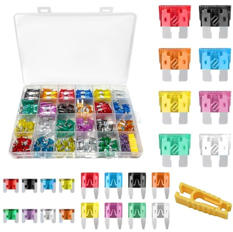 SHMZK 272 PCS Car Fuses Assortment Kit, Vehicle Blade Type Fuses Include Standard & Mini & Low Profile Mini (2A/ 5A/ 10A/ 15A/ 20A/ 25A/ 30A/ 35A), Replacement Fuses for Car RV Boat Truck