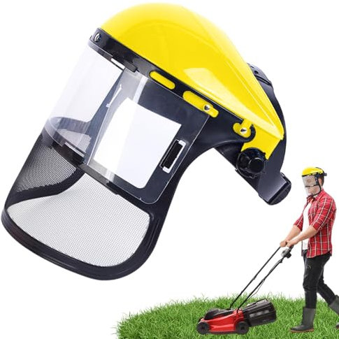 Murman Visière De Protection Du Visage Avce Grillagée, Casque De Sécurité Réutilisable Casque De Protection Pour Tronçonneuse, Écran De Protection Faciale Pour Tondeuse Et Brushcutting