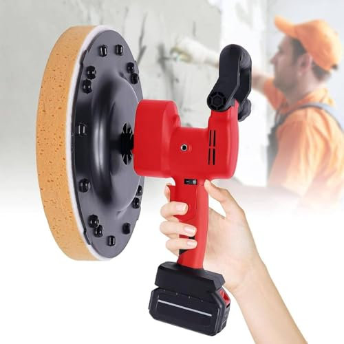 ZHLINGQ Macchina per Lisciare La Parete della Cazzuola del Cemento del Cemento, Betoniera Portatile 1680W 40-300 RPM Levigatrice Parete a Secco 6 velocità Regolabile,15000mABatteries*2-Standard