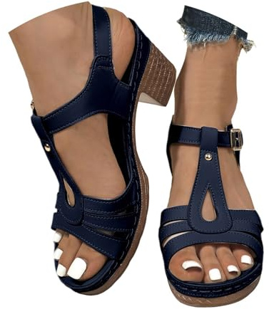 Chaussures Pisa pour femme avec design à bride d'orteils, talon central confortable, polyvalentes pour un usage quotidien, parfaites pour le printemps et l'été, fermeture à boucle, idéales pour les