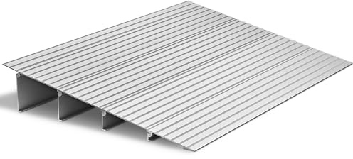 VEVOR Door Threshold Ramp 4‘’ Rise Aluminum Alloy Threshold Ramp Rated 800 lbs Load Capacity, Handicap Ramps for Home Steps for Wheelchair, Scooters, Power Chairs, Walkers, Bicycle, Tricycle