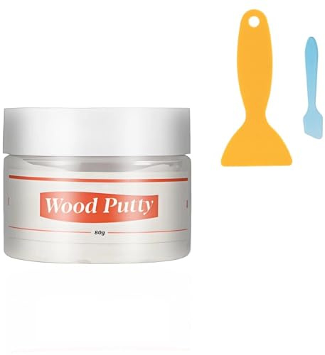80g Wood Putty Kit, White Woods Filler for Quick Woods Repair Putty Projects on Wooden Cabinets Floors and Furniture