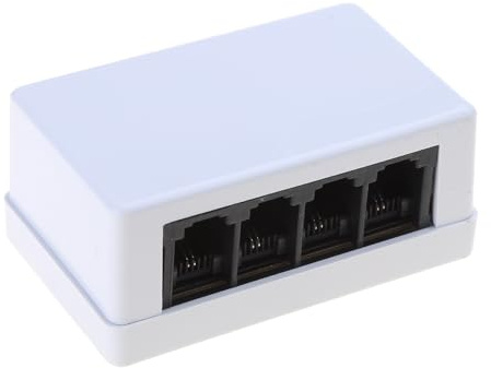 Gissroys RJ45-till RJ11-adapter, nätverk till telefon splitter för att förlänga telefonlinjer för 4 telefonanslutningar samtidigt
