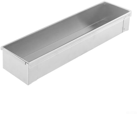 Volakebeing Plaque de cuisson pour gâteau au fromage en acier inoxydable pour tiramisu et mousses, long moule à gâteau 40,3 x 10 x 6,5 cm, passe au four avec couvercle (B)
