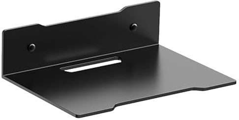 Qiwieod Router-ställ i metall med stark lastkapacitet, vägghylla för | digitalbox, routrar och konsoler | reptålig multimedia, vägghylla för TV-box, kabellådor, Hi-Fi-mottagare, DVD-spelare