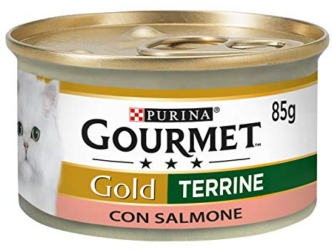 GOURMET Gold Cibo Umido per Gatti Adulti Paté con Salmone 24 Lattine da 85g