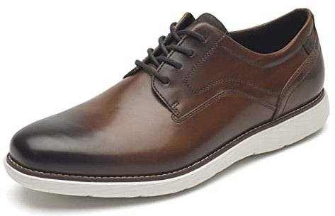 Rockport Homme Garett Plain Toe Tissu Oxford, Cognac, 46 EU Large