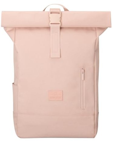Johnny Urban Rucksack Damen & Herren Rosa - Robin Medium - Rolltop Mit Laptopfach für Uni Business Fahrrad - 15L - Nachhaltig - Wasserabweisend
