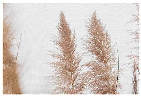 Reeds Fluttering in the Wind Placemats, Set of 6 Table Mats for Dining Tables, 12×18 Inches Anti-Skid Heat Resistant Kitchen Table Place Mats