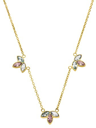 Purelei® Flowery Halskette (Gold), Damen Halskette aus langlebigem Edelstahl, Wasserfester Schmuck, 40-45 cm Länge verstellbar