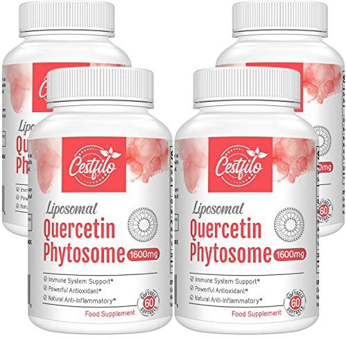 Liposomal Quercetin Phytosome 1600 mg Cápsulas blandas con bromelina, NO OMG (60 unidad (60 unidad (Paquete de 4))