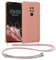 kwmobile Necklace Case kompatibel mit Huawei Mate 20 Hülle - Cover mit Kordel zum Umhängen - Silikon Schutzhülle Perlmutt