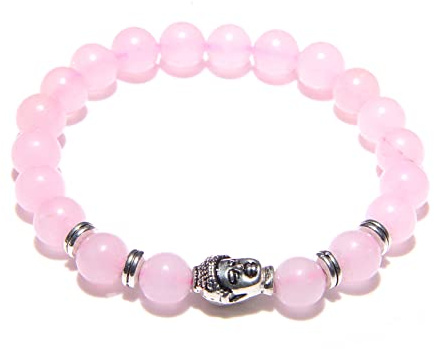8 mm kungligt blå tigeröga armband män silverfärg Buddha huvud berlock armband kvinnor amulett vinatge gul sten pärlor pulsera, rosa kvarts 2,23 cm