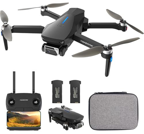 HANNVIW H220 GPS Drohne mit Kamera 4k für Erwachsene, Unter 249g, RC Quadrocopter 5G FPV übertragung, Bürstenloser Motor, Langstrecke, Smart Return, Spot-Modus, Follow-Modus für Anfänger