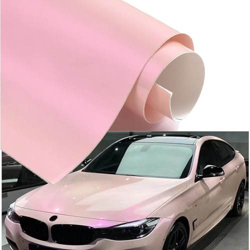 Blueshyhall Bil Wrapping Film Ljusrosa - Vattentät Självhäftande Lackskyddsfolie, Vinyl Film för Tuning och Foliering Med Glitter (50 x 152 cm)