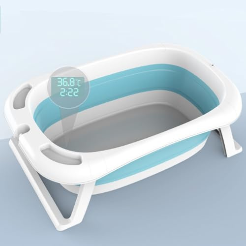 Baignoire Pour Bébé, Baignoire Pour Bébé Pliable, Détection Intelligente De La Température, Collecte Surround Et Verrouillage De La Température Pour Bébés Âgés De 0 À 6 Ans