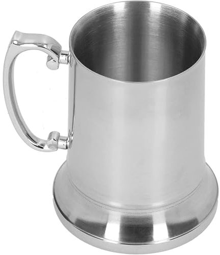 Smilbaley Taza de Cerveza Moderna Resistente, Jarra de Acero Inoxidable, Diseño de Doble Capa, Buen Aislamiento Térmico, Exquisita y Hermosa Taza de Café para Restaurantes, Bares, Hoteles (560ml)