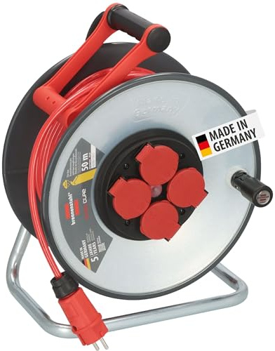 Brennenstuhl Professional SteelCore Kabeltrommel SC 5110 IP44 (50m H07BQ-F 3G1,5 Kabel, Trommelkörper aus Stahlblech, Baustelleneinsatz und ständiger Einsatz im Freien, Made in Germany)