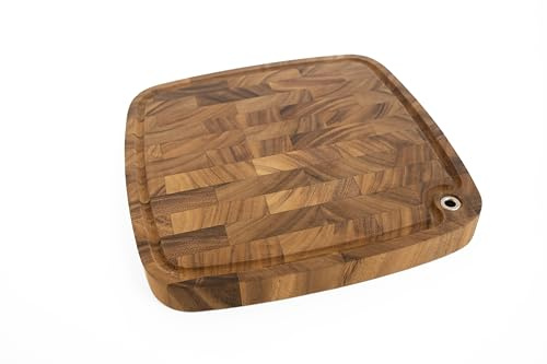 Ironwood Gourmet Carolina Acacia Wood Chopping Board, 14 End Grain Butcher Block Cutting Board With Juice Channel