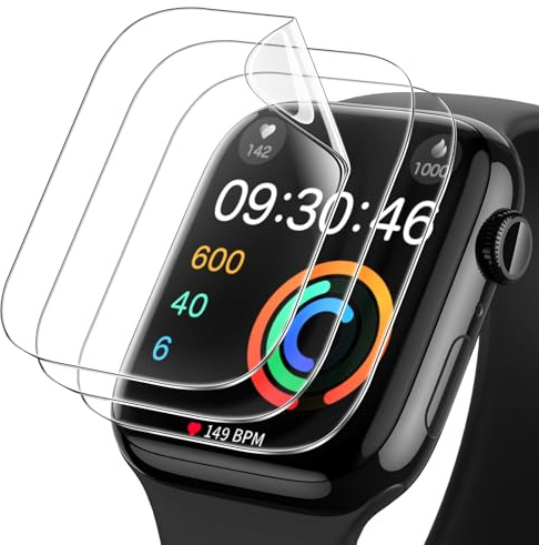 JETech Protection D'écran pour Apple Watch Series 11/10 42mm, Film TPU Flexible Auto-Cicatrisant, Anti-Rayures HD Clair, Lot de 3