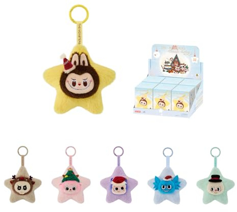 POP MART The Monsters Classic Series-Sparkly Plush Pendant Blind Box, 6PCs The Monsters Blind Box Figures, Random Design Collectible Toys Home Decorations, Holiday Birthday Gifts, Whole Set