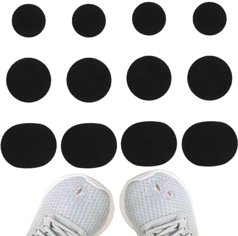 Set de 12 Parches Autoadhesivos Redondos para Reparación de Zapatos Rotos, Chaquetas y Plumones - para Prevenir Desgaste y Rasgaduras, Fácil Aplicación, Duradero