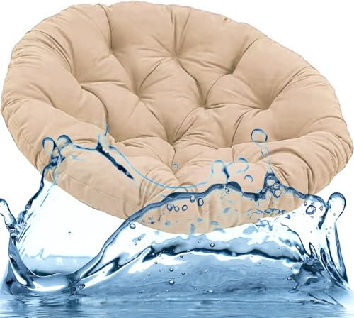 seokor Rundes Papasansessel Kissen, Outdoor/Indoor Sitzauflage Bodenkissen, 80/90/100/120/110/130cm Wasserdicht Hängesessel Sitzkissen, für Schwenksessel, Korbsessel, Gartenmöbel(A2,Diameter: 140cm)