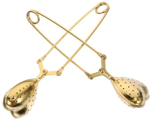 SMASOLO Passoire à Thé En Acier Inoxydable Dorée De Cœur Avec Poignée Lot De 2 Filtres à Thé Infuseurs Réutilisables Infusion Maison Et Bureau