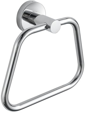 DIYZON Anillo de Toalla de Baño, Accesorios de Baño, Soporte de Toalla de Acero Inoxidable 304 Resistente, Gancho de Toalla Montado en la Pared (Chapado en Cromo)