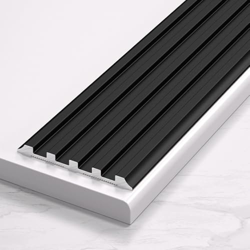 HOUKOIKBUG Profilo Paragradino in Alluminio Profilo per Bordi Scale, Profilo di Protezione per Bordi Scale, Impermeabile, per Case, Scuole, Ospedali(Black)