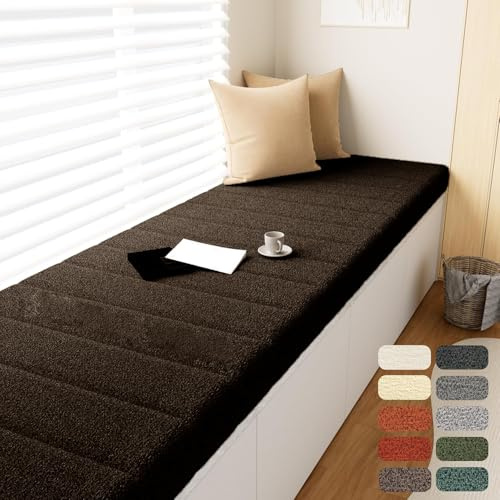 WLXFF Cojín de Banco, Antideslizante Cojín para Exteriores, Impermeable Cojines para Banco de Jardín Extraíble, Colchoneta para Banco Jardin,Caramel,120x45cm