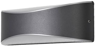 Lucande LED-vägglampa, utomhus, Akira (modern) i svart aluminium (50 lampor), utomhusvägglampor, vägglampa, LED, utomhu, utomhus, för yttervägg/husvägg, hus, terrass och
