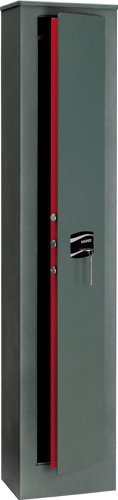 ARMADIO BLINDATO PORTAFUCILE 5 POSTI + TESORETTO 31x21x148 cm.