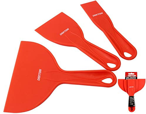 3 Plastic Scraper Set Spatula Putty Knife Spreader Filler Small Medium Large
